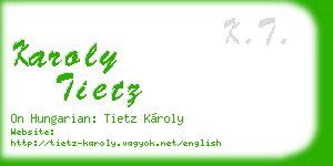 karoly tietz business card